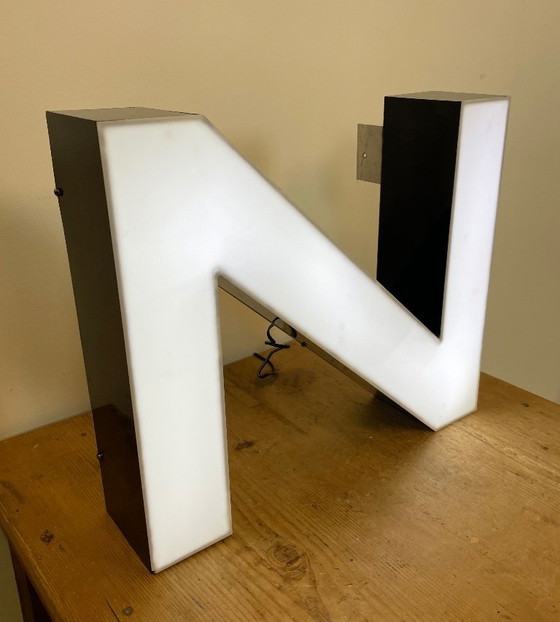 Image 1 of Large Vintage Illuminated Letter N , 1980s
