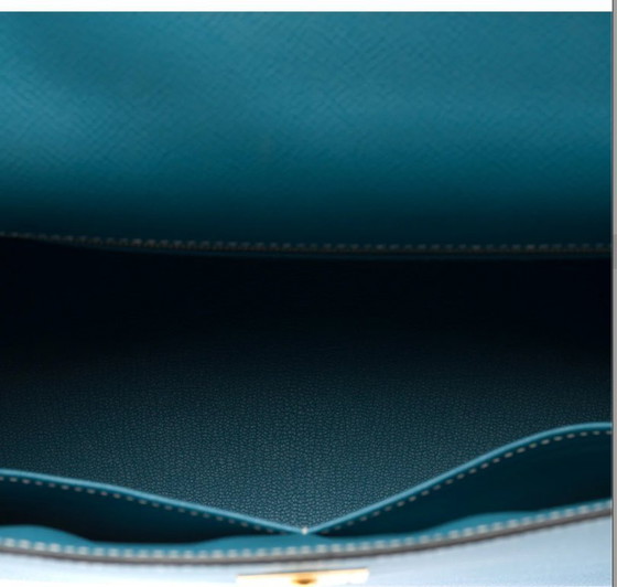 Image 1 of Zak HERMES Kelly 32 en Cuir Bleu - 103329