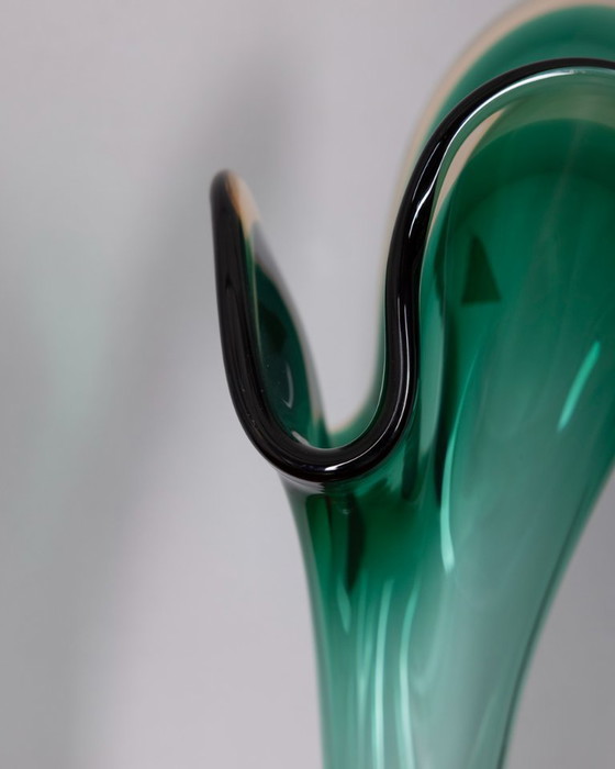 Sommerso Vase in Green Murano Glass by V.A.C. Cimarosti & Pinzan, 1960s (photo 4 of 9)