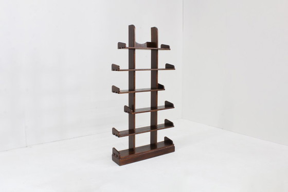 Image 1 of Vintage brutalist pyramid bookcase room divider