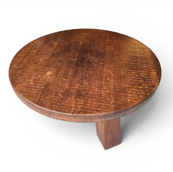 Brutalist oak coffee table / heavy weight 75 kg / 1960s – Coffee table books (photo 6 of 19)