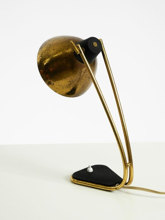 Image 1 of Rare large Mid Century Modern brass table lamp with beautiful patina