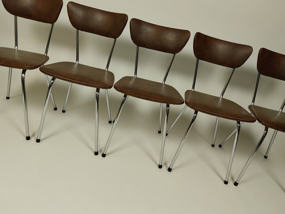 Image 1 of 6 sedie vintage in pelle Skai, anni '60 - '70