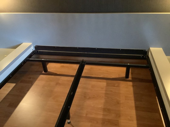 Image 1 of Taupe-colored double bed interlubke + slatted base sleeplife