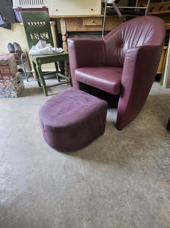 Image 1 of Divano Leolux a 3 posti, 2 poltrone e pouf