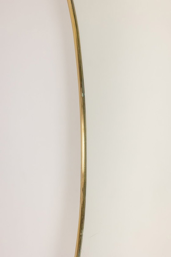 Image 1 of Pair of mirrors, Gio Ponti style. Brass frame. 1980s.