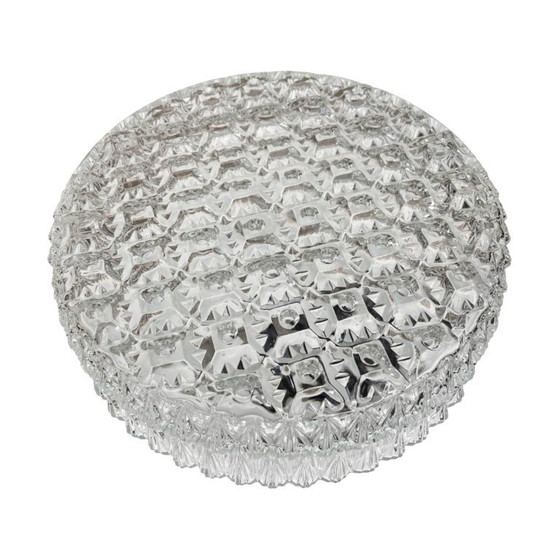 Image 1 of Lampada da soffitto/parete in cristallo Kamenický Šenov, anni '70 | Stile Bruxelles | Ottime condizioni