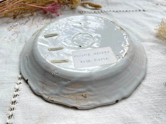 Antique French Faience Plate 18th Century NEVERS Landscape Motif – Crockery (photo 7 of 7)