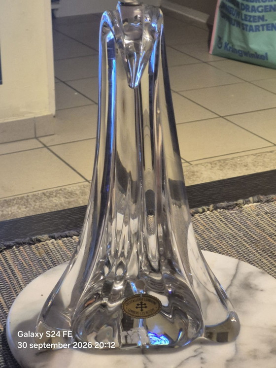 Cisne de cristal macizo – Cristallerie Lorraine, Portavelas, Metal (photo 2 of 7)