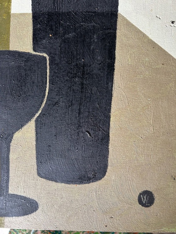 Image 1 of huile sur panneau double face 