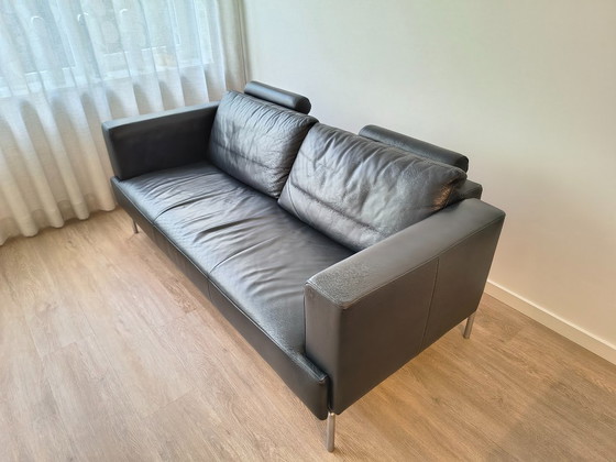 Stilvolles Ledersofa Easy FSM SO195, 2 Sitzer Sofas, Schwarz (Foto 2 von 5)