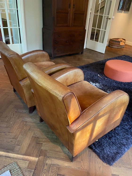 2x poltrone in pelle vintage marrone (photo 4 of 5)