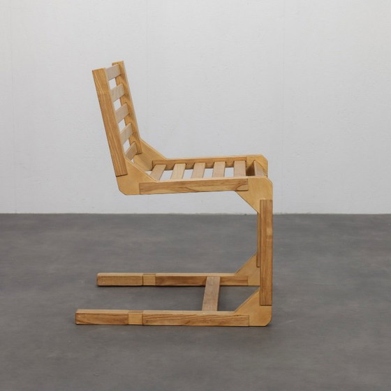 Rare Pair of Postmodern Constructivist Chairs, Netherlands, 1980s – Armchairs, Wood (photo 5 of 10)