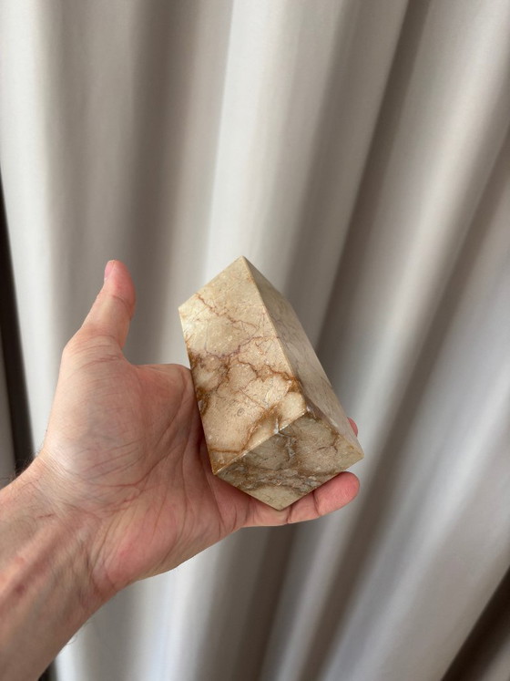 Vintage minimalistische beige marmeren kandelaar – Kandelaars en kaarsen, Marble (photo 4 of 7)