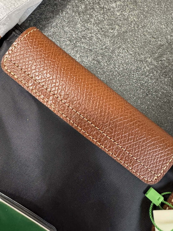 Image 1 of Authentic Longchamp Le Pliage Large Tote Bag Black Brown Nylon Leather