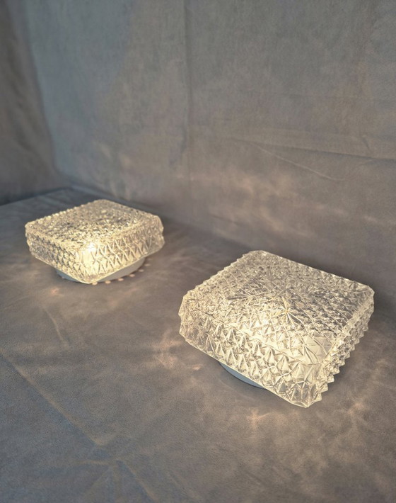 Image 1 of Vintage MASSIVE 70572 Crystal Ceiling/Wall Light | 20x20cm | E27 | Elegant Glass Fixture