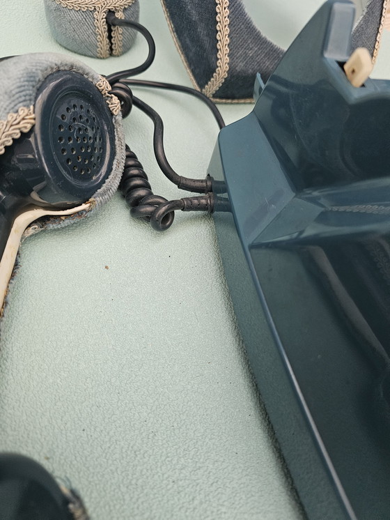 Image 1 of Teléfono Boudoir de Francia, terciopelo azul.