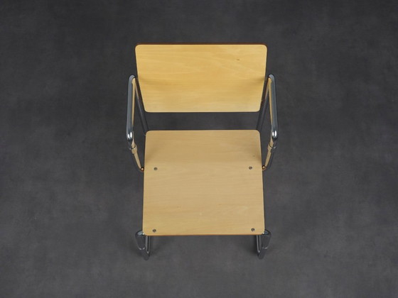 Sedia HOPMI di Gerrit Rietveld, Paesi Bassi, 2013, Edizione limitata 129/150 – Sedie da pranzo, Metal, Wood (photo 7 of 13)