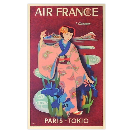 Image 1 of Yasse TABUCHI Air France - Paris - Tokio Siebdruck 1980