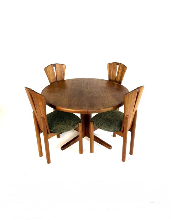 Image 1 of Table de salle à manger extensible vintage en teck, Korup Stolefabrik '60