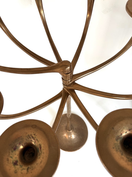 Image 1 of Candeliere brutalista XL in bronzo, Michael Harjes '70