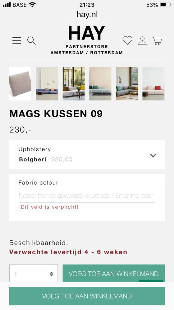 Image 1 of Hay Mags cushion 09 Bolgheri