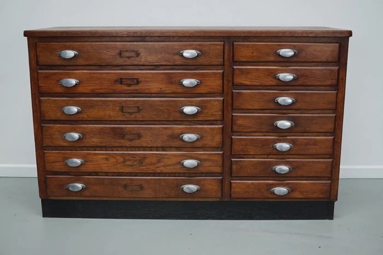 Image 1 of Armoire de mercerie vintage en chêne français, années 1950