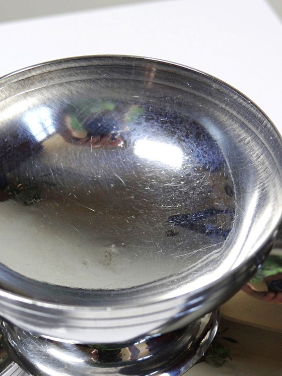 Image 1 of 6 Coupelles à dessert sur pieds en Inox vintages style Bistrot