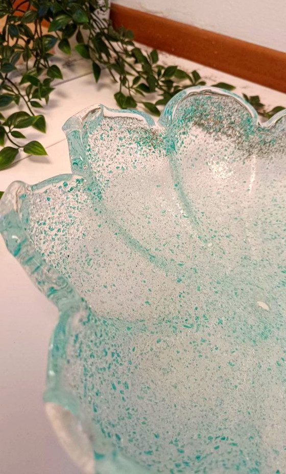 Image 1 of Murano Sylcom Floral Graniglia Groene Plafond-/Wandlamp Handgemaakt - Nieuw