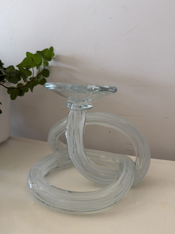 Bougeoir en verre de Murano à motif nœud infini pour bougie chauffe-plat – Objets déco, Murano Glass (photo 5 of 9)