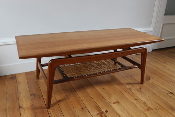 Vintage Scandinavische teakhouten Salontafel Hovmand Olsen, 1960, mogens kod, Bruin, Scandinavian (foto 2 van 7)