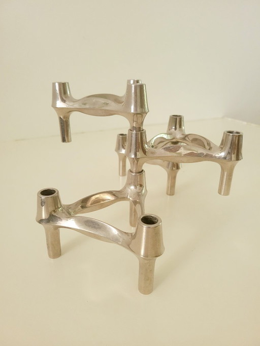 Vintage modular candelabra by Fritz Nagel & Ceasar Stoffi for Stoff & Nagel BMF 1971