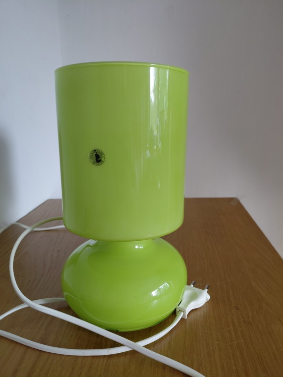 Image 1 of Lampe de table vintage IKEA Lykta en verre vert, lampe champignon fonctionnelle