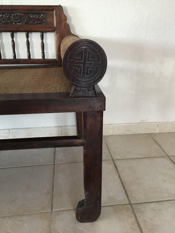 Image 1 of Dormeuse - Cedro, Rattan - Cina - Dinastia Qing (Cina Manchu) (1692-1911) - Letto Luohan