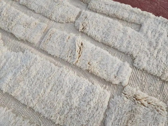 Moroccan Berber rug in ecru 300x200 cm, handmade rug with geometric design. – Rugs & carpets, Wool, Cotton (photo 5 of 12)