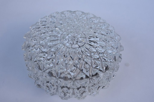 Vintage Deckenleuchte aus geschliffenem Glas