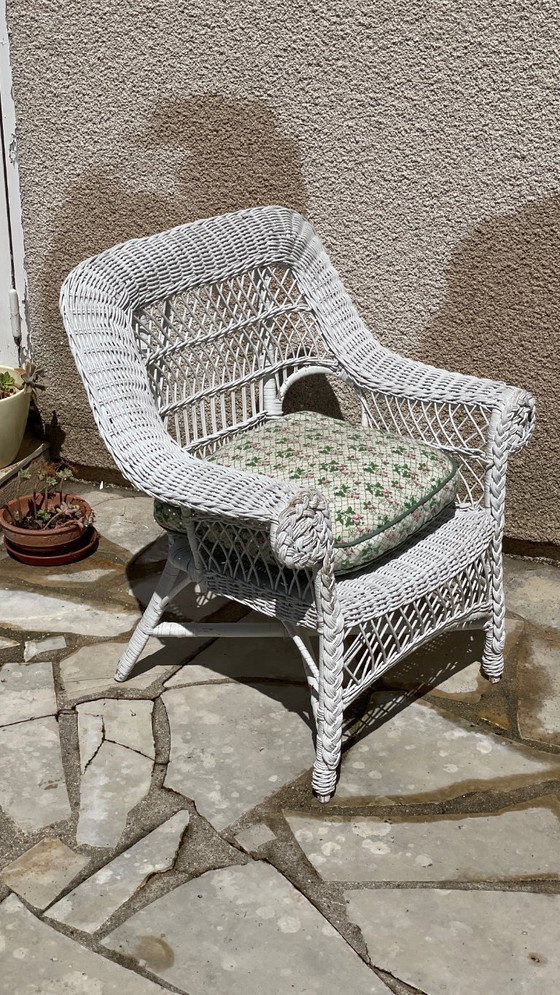 Image 1 of Vintage Rattan Kids Armchair
