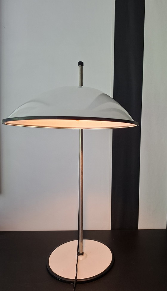 Dimensions: 43 W x 67 H x 26 D Ab Fagerhults Sweden White Table or Desk Lamp from the 1970s. – Metal, Plastic (photo 2 of 8)