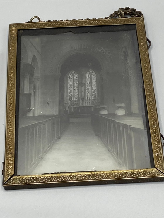 Paire de photographies ambrotypes sur verre dans leurs cadres en laiton – fin XIXe siècle (photo 5 of 10)
