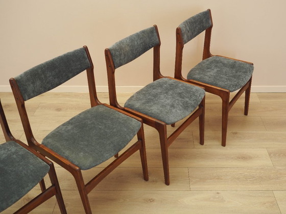 Image 1 of Set di quattro sedie in teak, design danese, anni '70, prodotte in Danimarca.