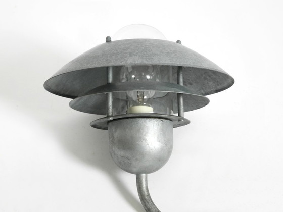 Image 1 of Prachtige Deense Nordlux buitenlamp uit de jaren 90, gemaakt van gegalvaniseerd staal met een glazen kap.
