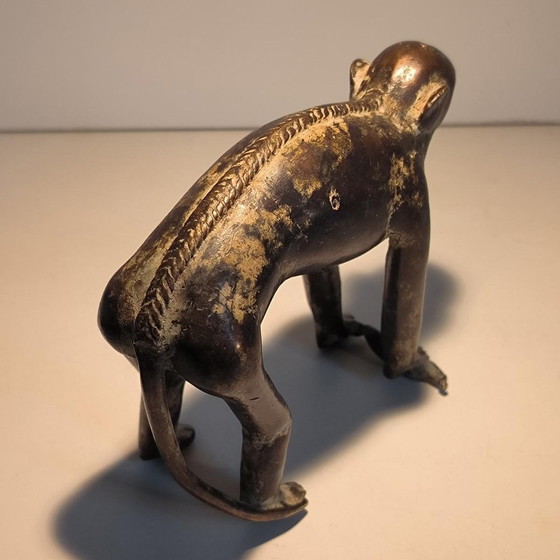 Bronze Sculpture of a Monkey with an Antique Brown Patina, 20th Century (photo 5 of 11)