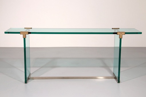 Peter Ghyzcy Beistelltisch Modell T30 massiv Glas 1960