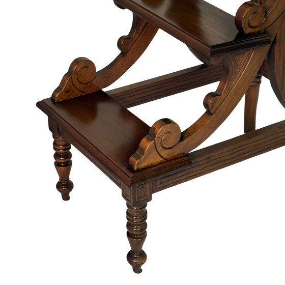 Image 1 of Antique Library stairs / steps - Hardwood - Regency style - XL / four steps