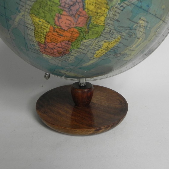 Image 1 of Rath Globe Made of Papier-Mache on Wooden Base, 1960s