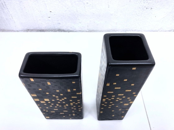 Image 1 of 2 vasi quadrati in ceramica di Steuler 80s design