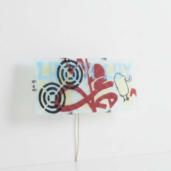Image 1 of Lampe murale en verre Ikea Gyllen par Julia Treutiger - Vintage années 90