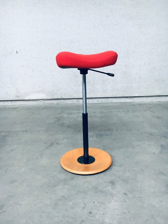 Image 1 of Scandinavian Ergonomic Design Writing Desk and Stool, Stokke 1980's