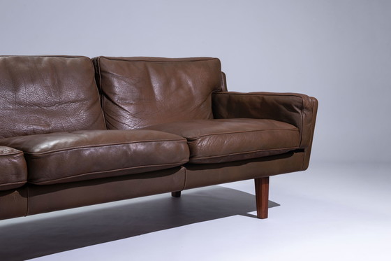 Image 1 of Large 3 seat leather Sofa Model V11A  by Illum Wikkelsø