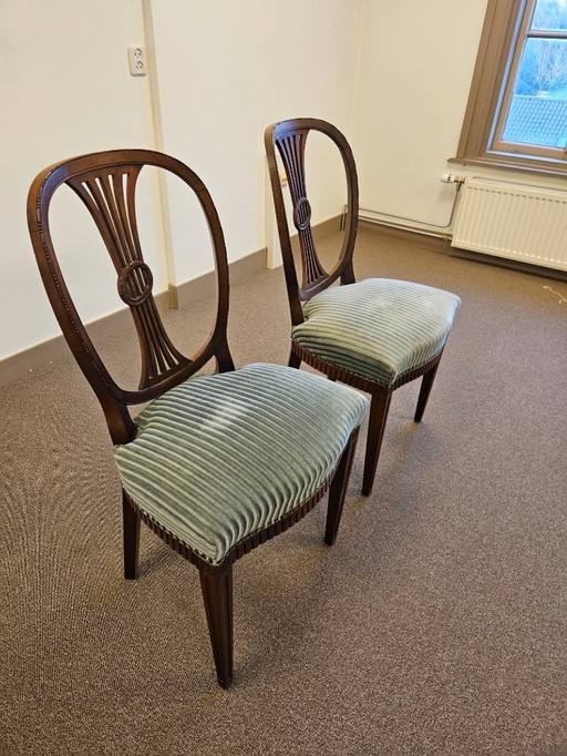 2 x chaises de salle à manger en acajou